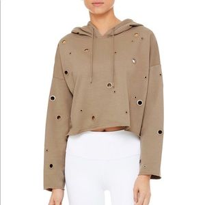 ALO Yoga Cadence hoodie in Gravel color, NWT